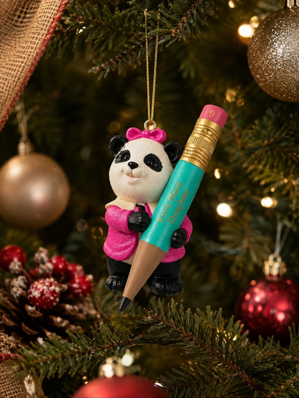 Vintage Hallmark Panda Figurine/Ornament with Pencil